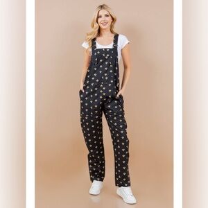 NWT LA Soul Women's "Let's Bee Friends" Corduroy Overalls Size Small